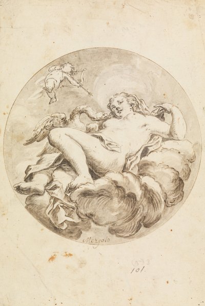 Project for a Ceiling Fresco- Leda and the Swan by Francesco Saverio Mergolo